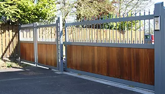 wooden electric gates